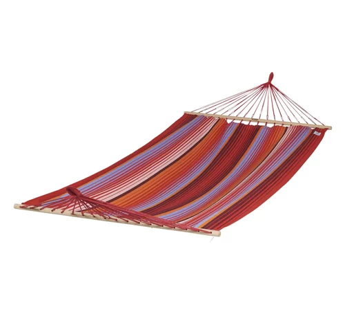Hamac à barre double en polypropylène rouge carmina Jobek Komplice - 300 x 125 cm