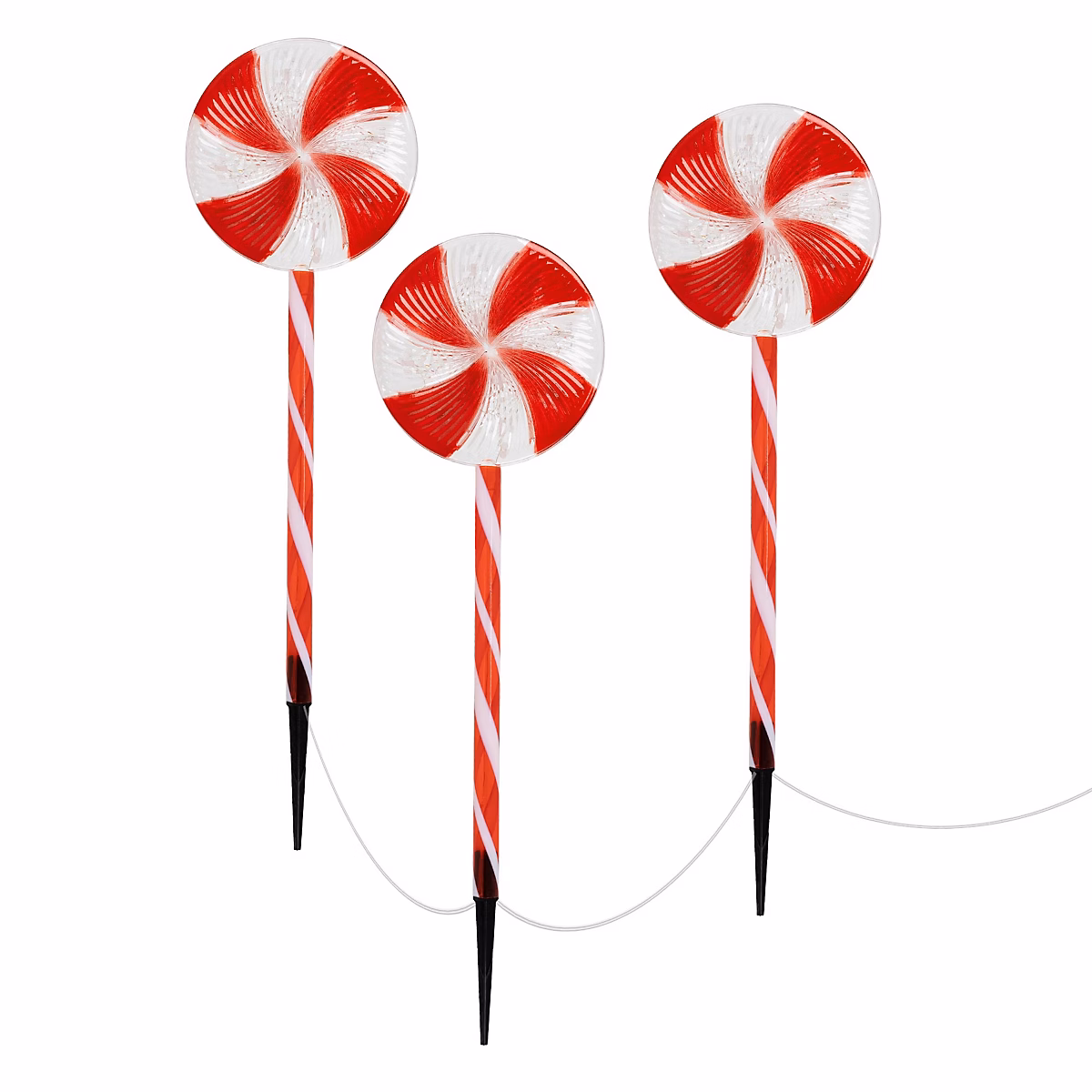 3x Guirlande lumineuse 60 LED blanc chaud décoration de chemin lollipop de Noel – Réf. JVLHIPIFT8809406705