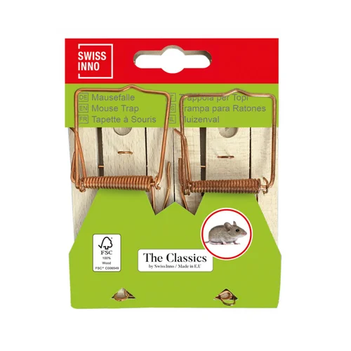 Tapette à souris en bois certifiée FSC® Swissland The Classics - Les 2 pièces