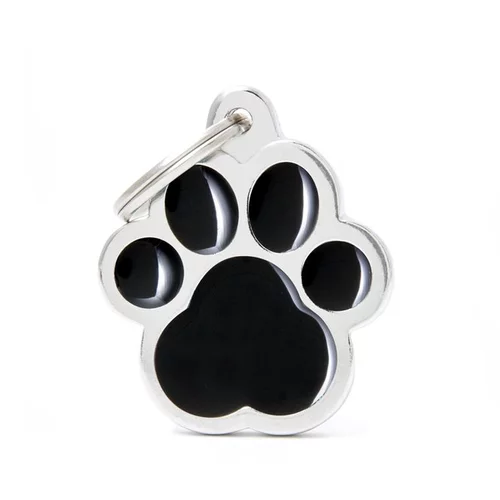 Médaille classic grande patte noire pour chien en acier