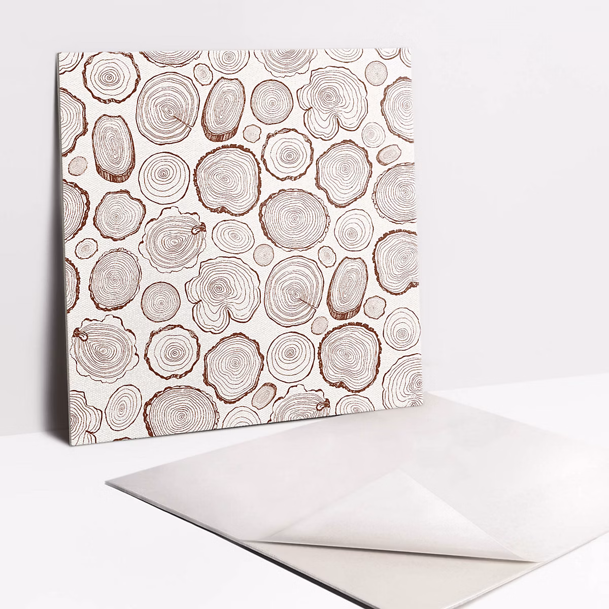 Carreaux vinyle Tulup 30 × 30 cm Troncs et anneaux d'arbres 9 pcs