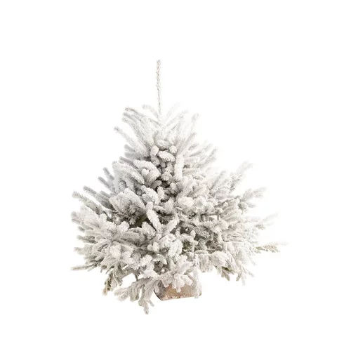Sapin de Noël naturel blanc effet enneigé Diamant Robin® - 90 à 100 cm