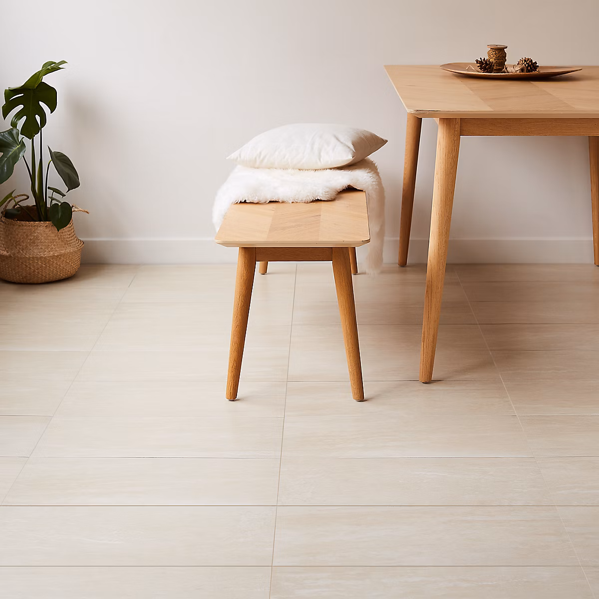 Carrelage sol intérieur beige effet pierre L.60 x l.30 cm x ép.8 mm – Soft Travertin