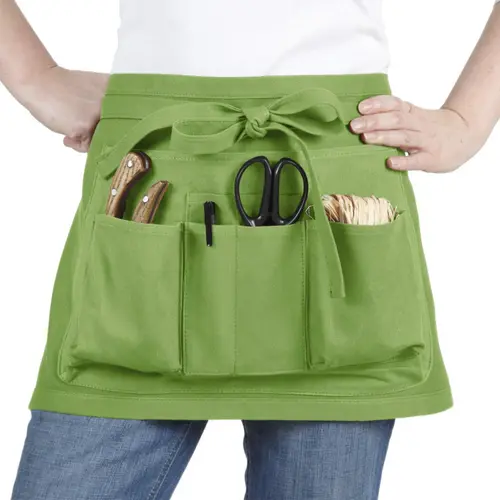 Tablier de jardin court coloris vert 7 poches