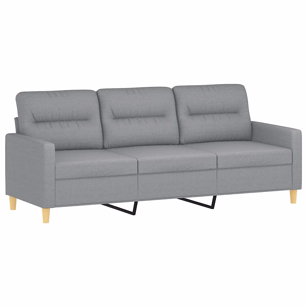 Canapé à 3 places Gris clair 180 cm Tissu vidaXL | Canapé