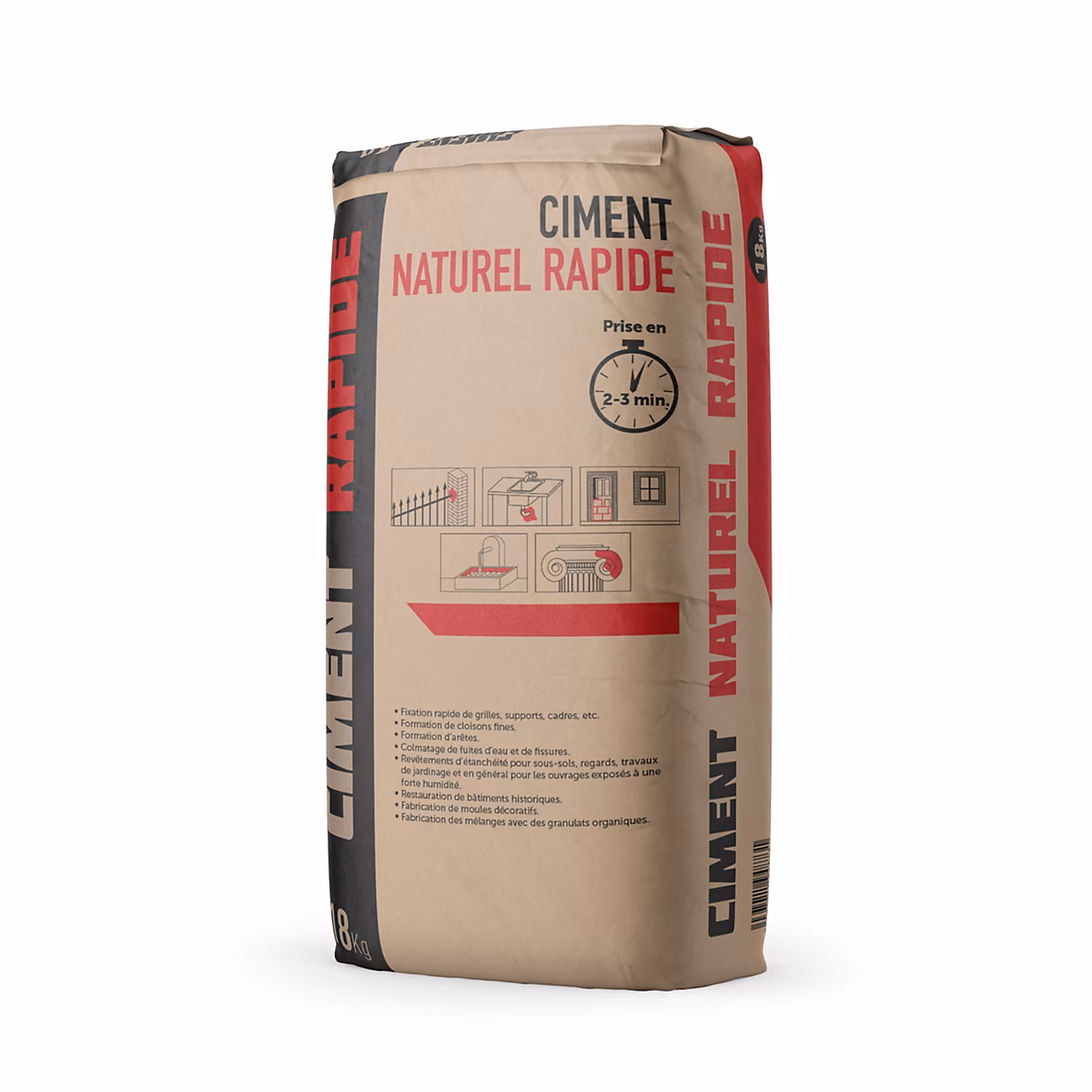 Matériaux de construction – Ciment naturel prise rapide sac 18 KG
