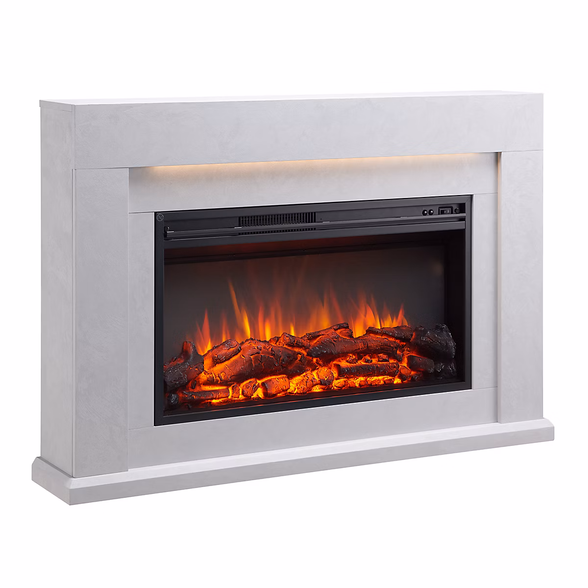 Cheminée électrique BALDERIA Xerxes | Cheminée sur pied – chauffage 2000 W – Aspect béton