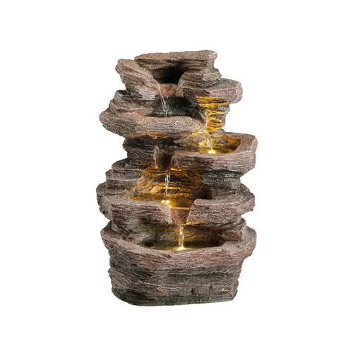 Fontaine en polyrésine imitation pierre naturelle - 21 x 27 x 39 cm