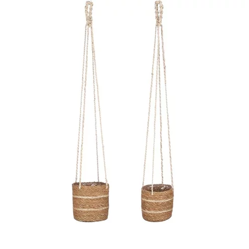 Panier à suspendre en zostère marron Atlantic - Ø 14 x H 14 cm
