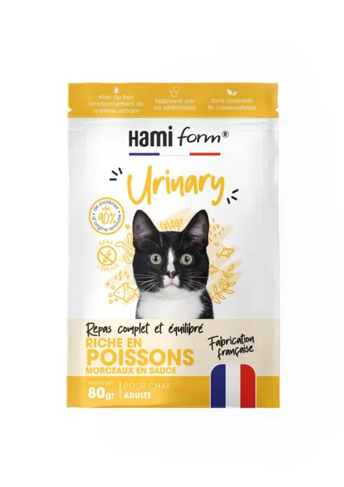 Alimentation complète pour chat poisson troubles urinaires HamiForm Urinary - pochon de 80 g