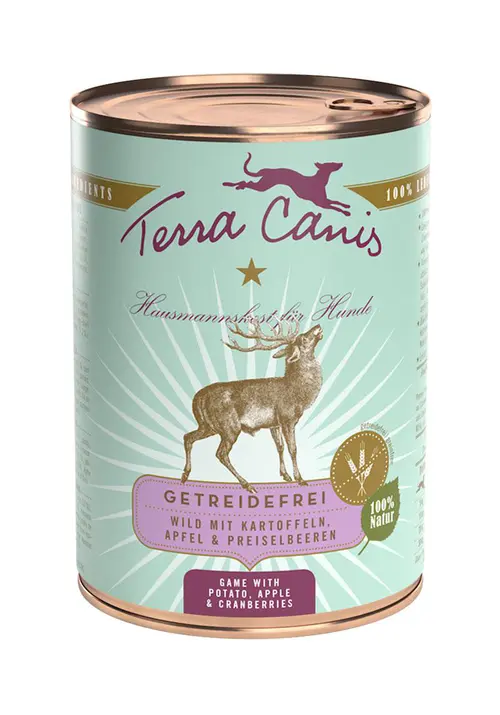 Aliment complet pour chien sans céréales Terra Canis gibier – 400 g