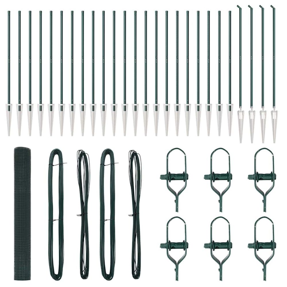 vidaXL Clôture en fil soudé avec pointes 50 x 1,4 m Vert Maille – 1,4 m 1,2 cm