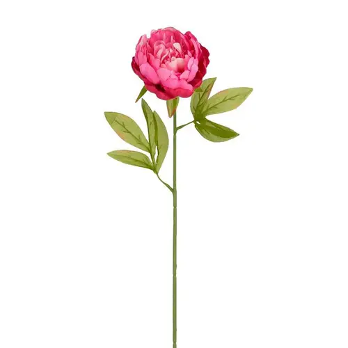 Tige de pivoine artificielle en plastique recyclé fuchsia - 67 cm