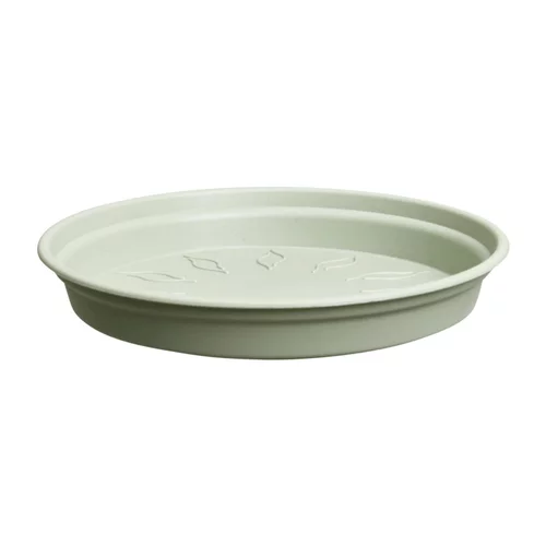 Soucoupe ronde en plastique vert pierre Elho green Basics - Ø 10 cm