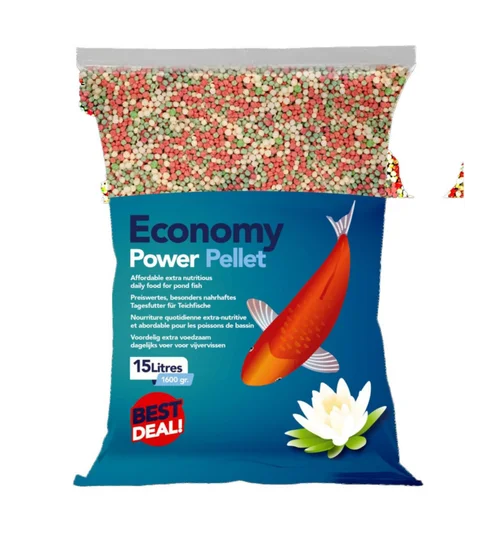 Granulés 4mm spéciaux tout poisson de bassin COLOMBO BASSIN - Modèle Economy Power Pellet - 15L