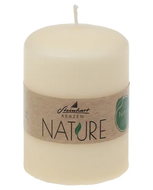 Bougie cylindrique en cire végétale coloris crème - Ø 5,7 x H 8 cm