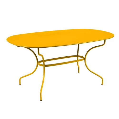 Table coloris jaune en acier Opéra Fermob - 90 cm