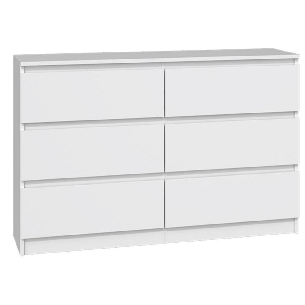 Commode 6 tiroirs blanc 120 cm MALWA – Réf. JCAAHOUAK5784230088