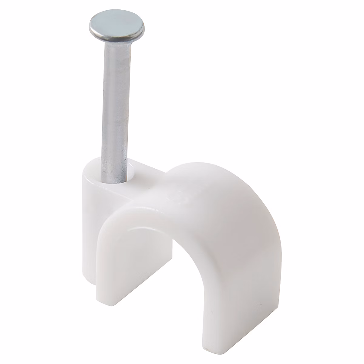 Câble, fil et gaine électrique – 100 cavaliers ronds en nylon DIALL ø 8 à 9 mm blanc