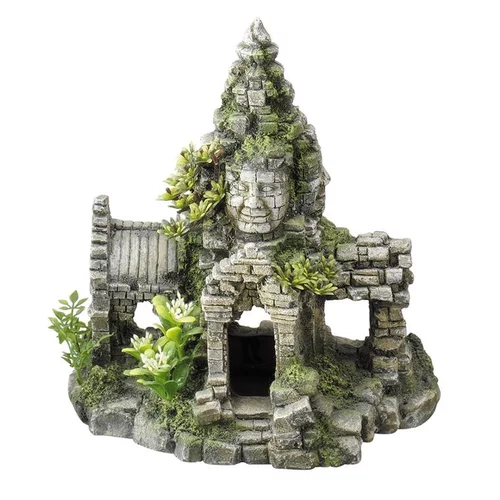 Décor aquarium angkor wat coloris gris en résine de polyester- 240 x 167 x 245 cm