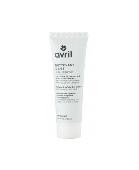 Avril - Nettoyant 3 en 1 au charbon et à l'aloe vera – 50 ml