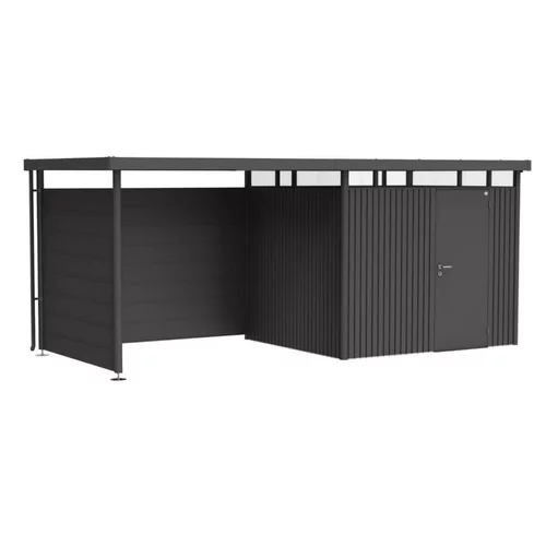 Paroi latérale pour l’auvent de l’abri de jardin HighLine H2 Acier galvanisé gris foncé 157x5x181 cm