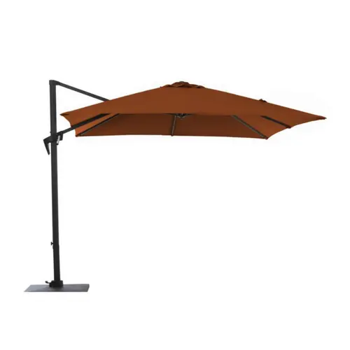 Parasol déporté rectangulaire en aluminium coloris gris - 300 x 400 cm
