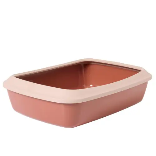 Bac à litière avec rebord pour chat coloris champagne Savic Iriz - 42 x 31 x 12,5 cm