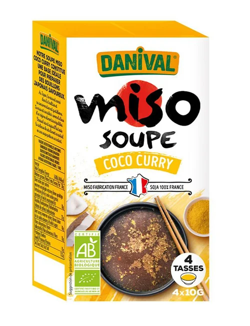 Soupe Miso coco curry bio Danival - 4 x 10 g