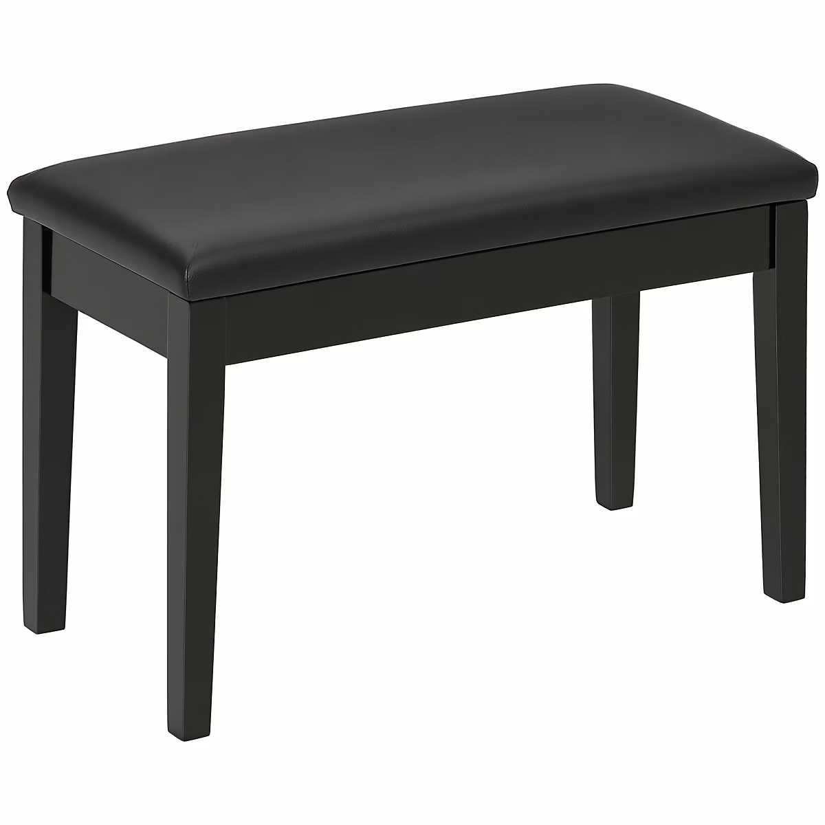 Banquette tabouret siège pour piano avec coffre de rangement pied bois hévéa revêtement synthétique noir – Réf. FIHGJXGBD8577417066