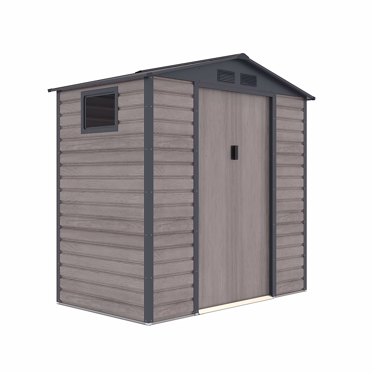 Abri de Jardin en Metal Gardiun Surrey 2 – 71 m2 Exterieur 213 × 127 × 211 cm en Acier avec Fenêtre Laterale et Effect Bois Graine