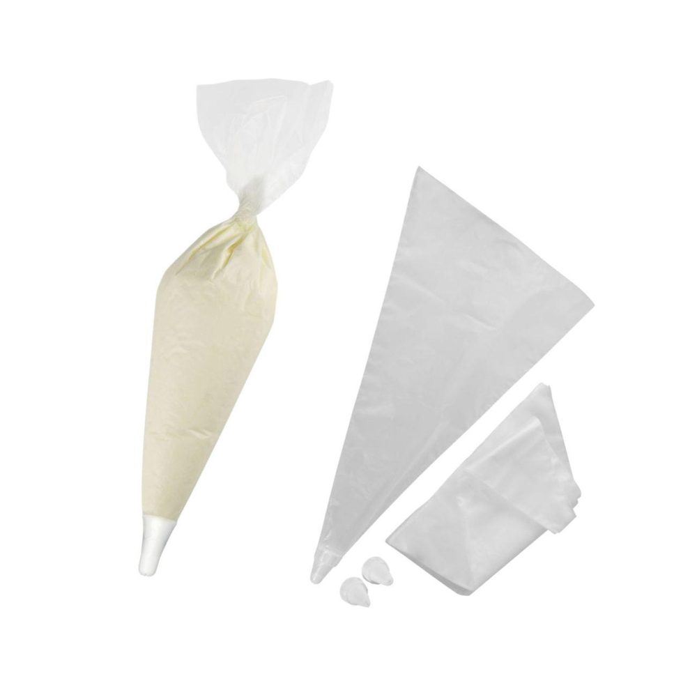 ZENKER Ensemble de 40 poches à douille jetables et 6 embouts plastique réemployables 32 cm zenker smart pastry – Matériel de jardin