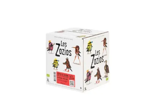 Vin rouge Côtes du Rhône AOC bio Le chevalier Gambette Drôles de zozios Demazet en bag in box - 3 L