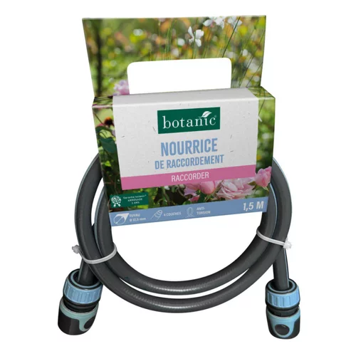 Nourrice de raccordement botanic® - Tuyau Ø 12,5 mm 4 couches anti-torsion - L 1,5 m