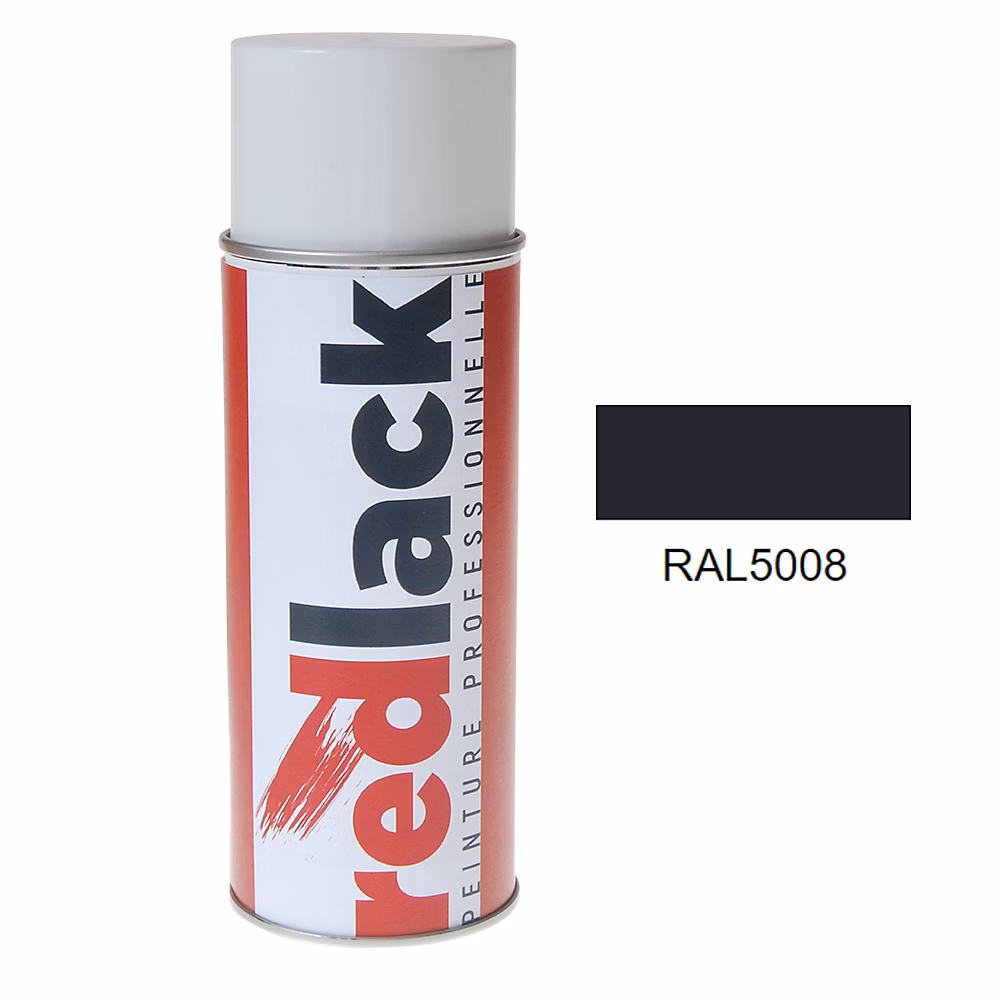 Bombe de peinture Aérosol | spray – 400ml – RAL 5008 Bleu gris – Satiné – multisupport – Redlack – RAL5008