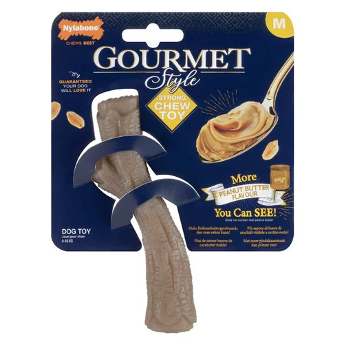 Jouet pour chien en stick au beurre de cacahuètes Nylabone Gourmet - Taille M