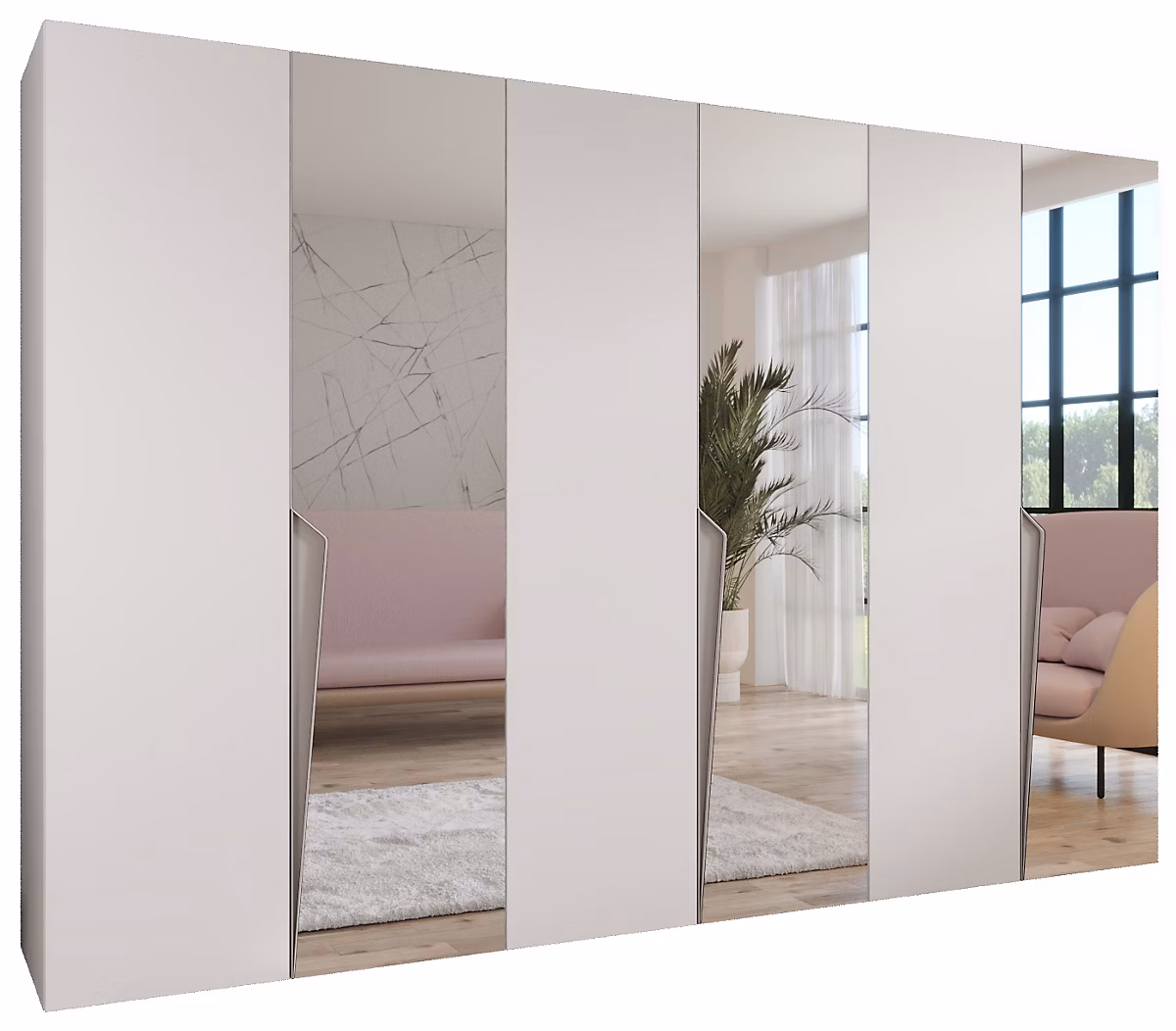 Armoire a portes battantes Piano 2 300 (100x3) x H. 202 x P. 52 – 6 portes