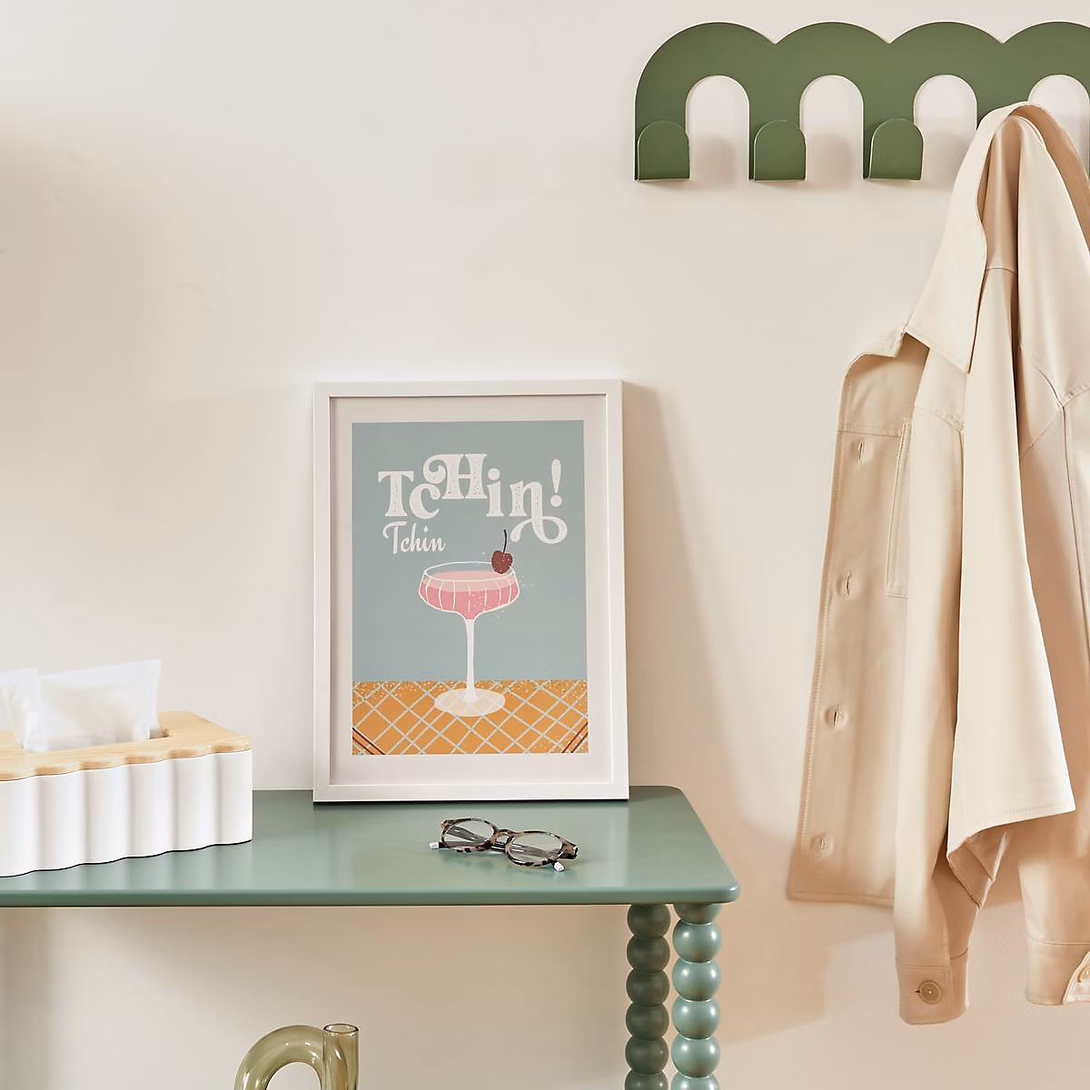 Affiche encadrée Cheri bleu clair 30 × 40cm – Atmosphera Créateur d'intérieur