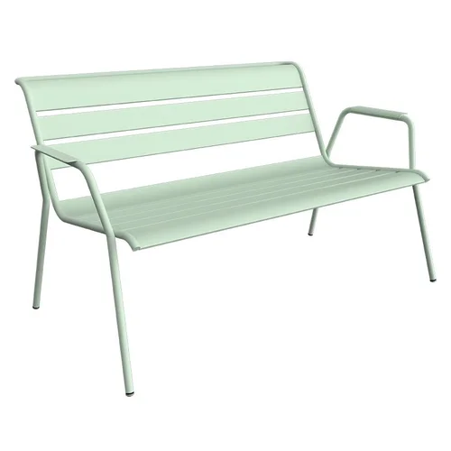 Banquette lounge Monceau coloris vert en acier Fermob - 132 x 82 cm