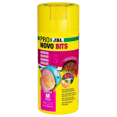 Granulés pour Discus et autres Cichlidés d’Amérique du Sud exigeants JBL Pronovo Bits Grano M Click - 250 ml