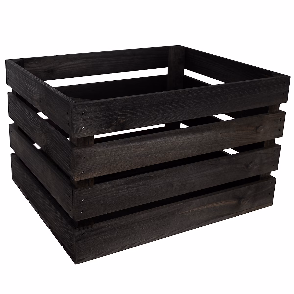 Creative Deco Caisse en Bois Noir 50 × 40 × 30 cm (+/ | 1cm) – Caisse Rangement Bois Vintage – Cagette Bois Deco – Boite Decoration