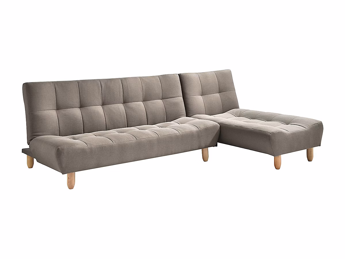 Canapé modulable convertible en tissu taupe ESTEBAN | Canapé
