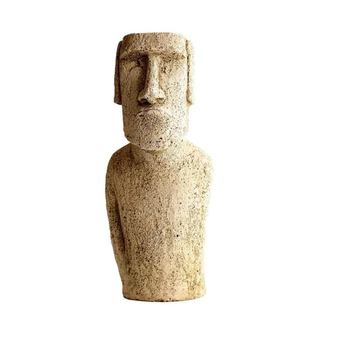 Buste de Moai ton vieilli Hairie Grandon - 40 cm