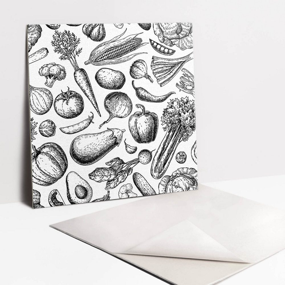 Carreaux vinyle Tulup 30 × 30 cm Légumes de dessin animé 9 pcs