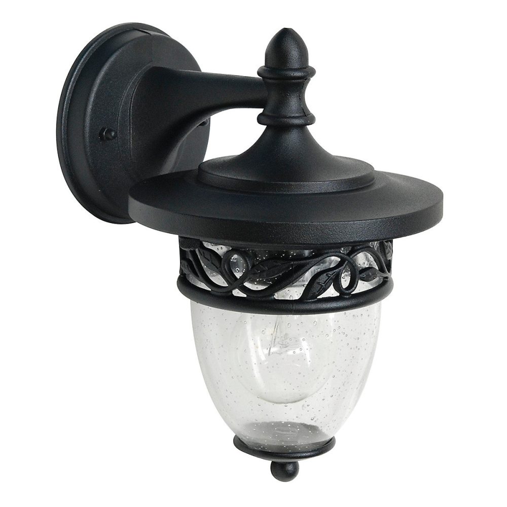 Elstead Burford – Lanterne murale extérieure à 1 ampoule noire IP44, E27