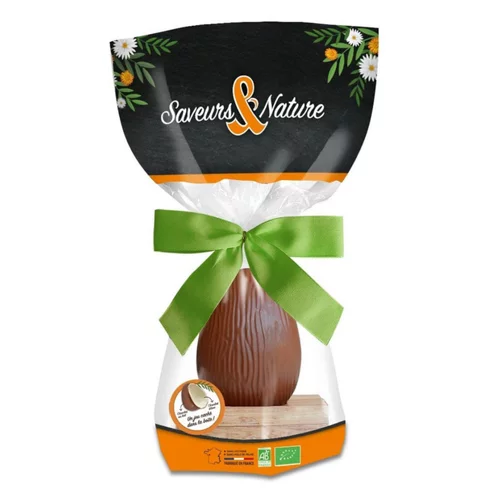 Œuf surprise au chocolat au lait intérieur blanc bio Saveur et Nature - 120 g