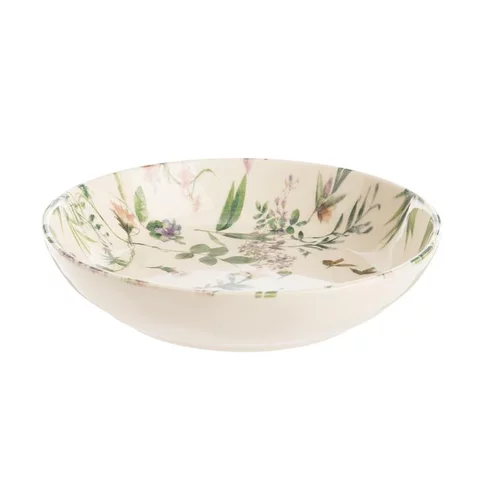 Assiette calotte Champêtre coloris vert en grès - Ø 19 cm