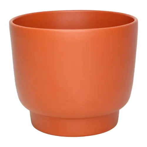 Cache-pot calm coloris orange en céramique - Ø 12,3/11,5 x 9,5 cm
