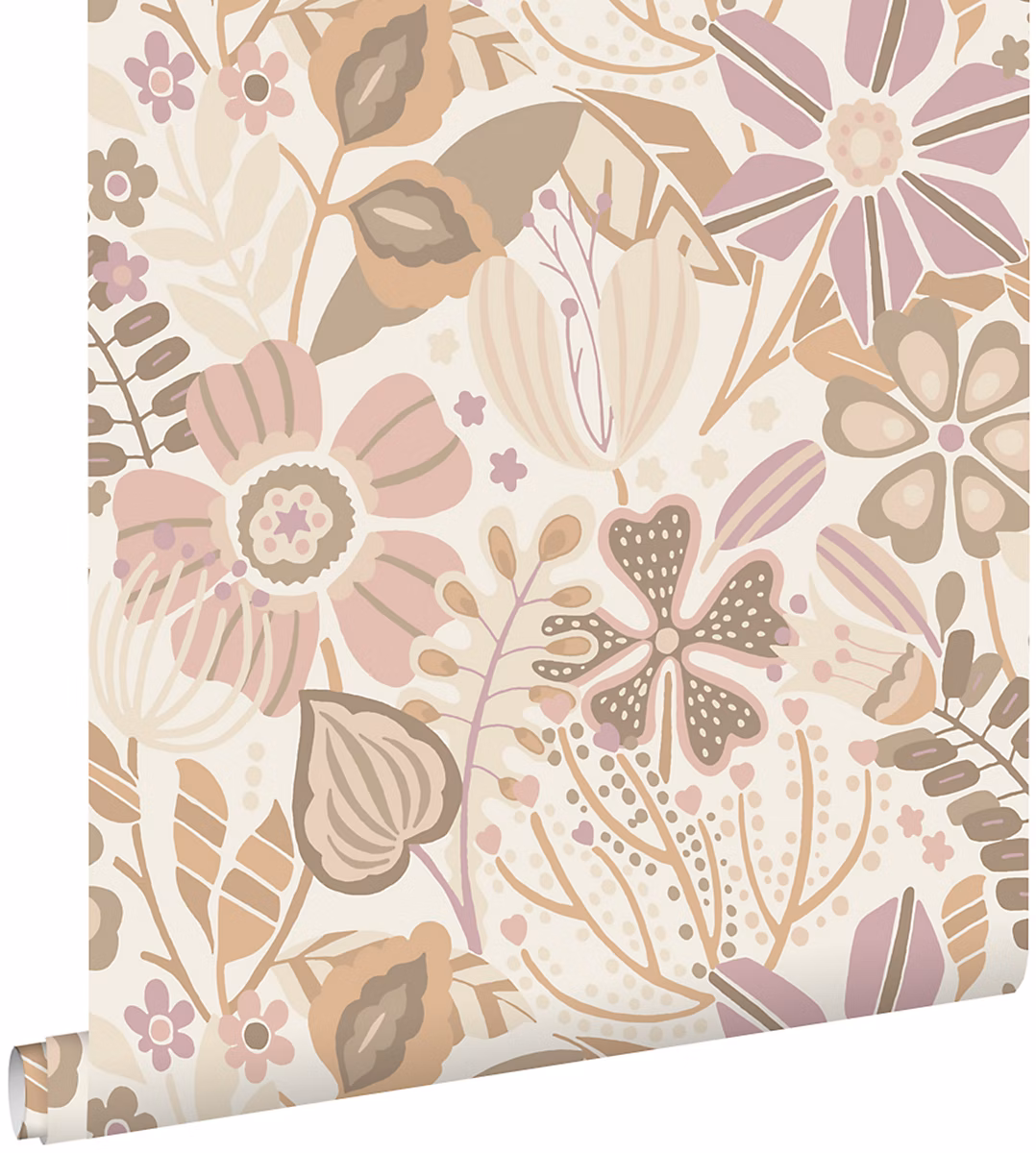 ESTAhome papier peint fleurs beige et lilas violet 53 cm x 10.05 m – Réf. CMZSLRRYF4837060725