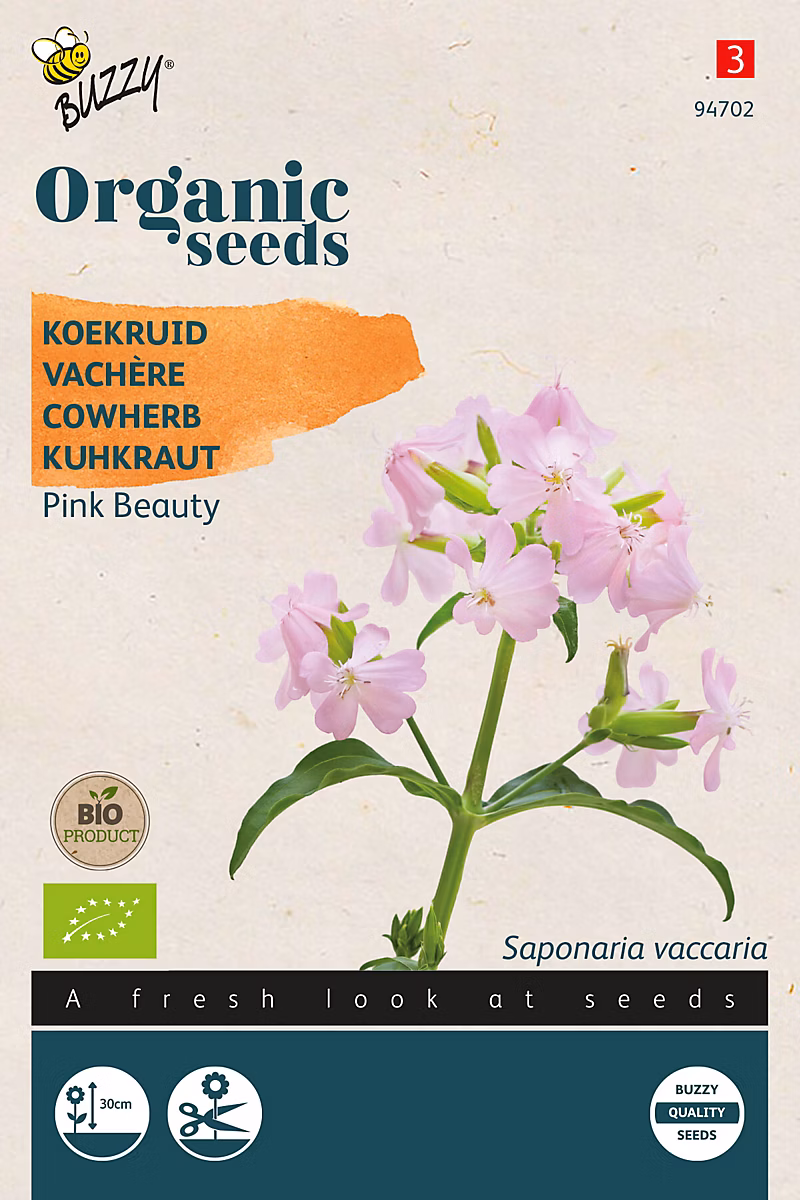 Buzzy Organic Saponaire des vaches Pink Beauty – bio Semences, Ca. 0, 5 gr